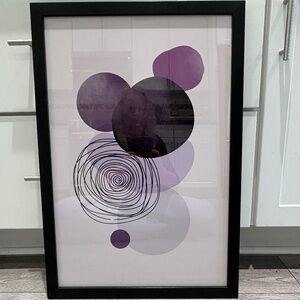 NEW Framed Purple/Black Contemporary Art Print/"Violet Orbit"